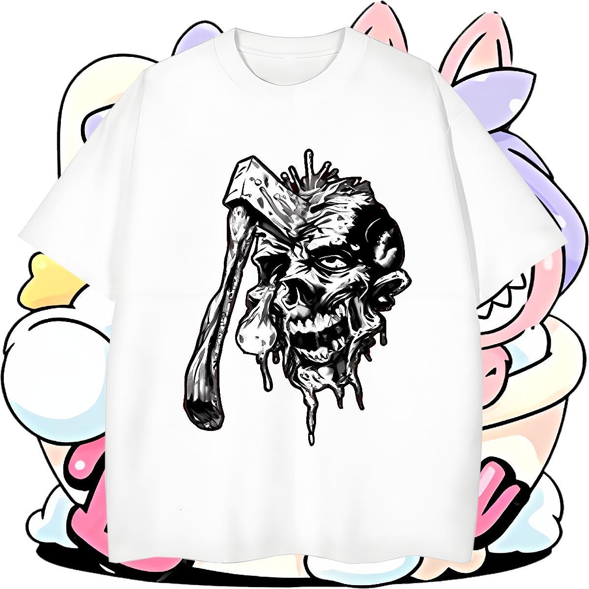 2024 Summer axe Mens Tshirts 230g Pure Cotton T shirt Custom Big Size Outdoor Crew Neck Soft Clothes