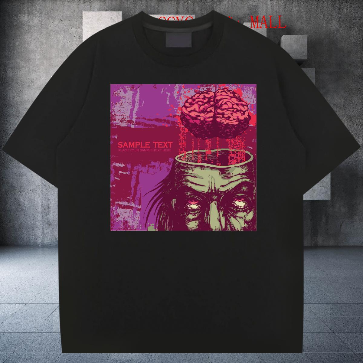 Brand Outdoor Men Tshirts scary Breathable Short Sleeve 230g Cotton T-Shirts Comfortable Customized Tees