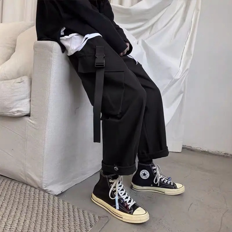 Spring Autumn Mens Casual Hip Hop Cargo Pants Male Multiple Pockets Loose Trousers Men Streetwear Straight Pants G593 240822