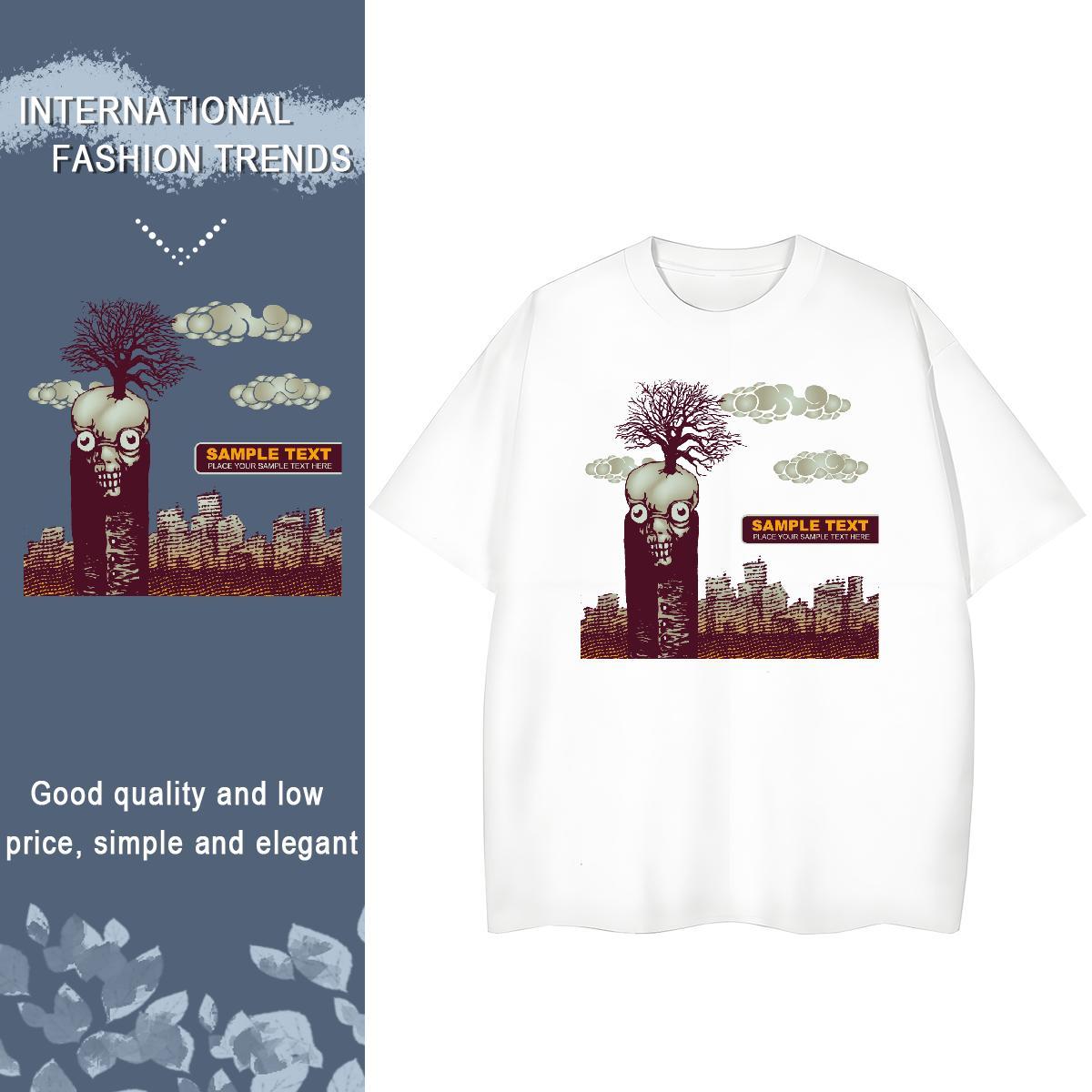 Brand Woman Tshirt 230g Pure Cotton scary Street Casual T Shirts Women Short Sleeve O-Neck Custom Cartoon Clothings