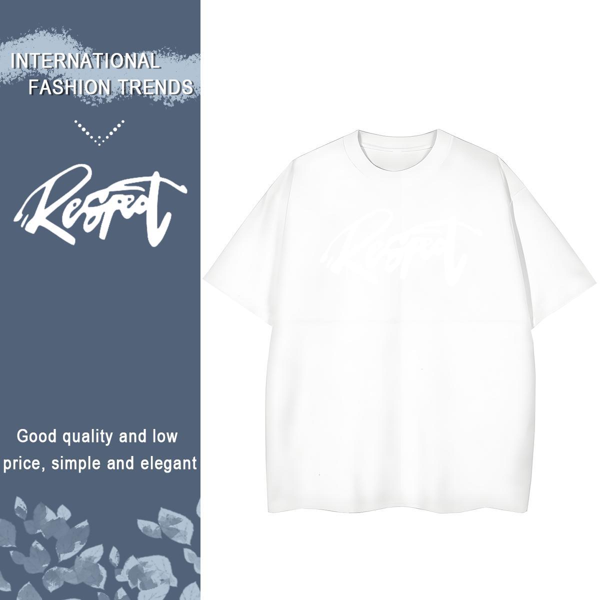 Female Couples T Shirts 100% Cotton 230g letter Daily Outfit Women T Shirts Breathable Soft Oversized Clothings