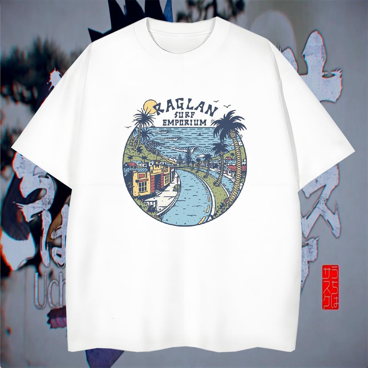 Soft Couples T Shirts Hip Hop 230g Pure Cotton Custom Printing Breathable Short Sleeve river T-Shirts for Men DIY Tops
