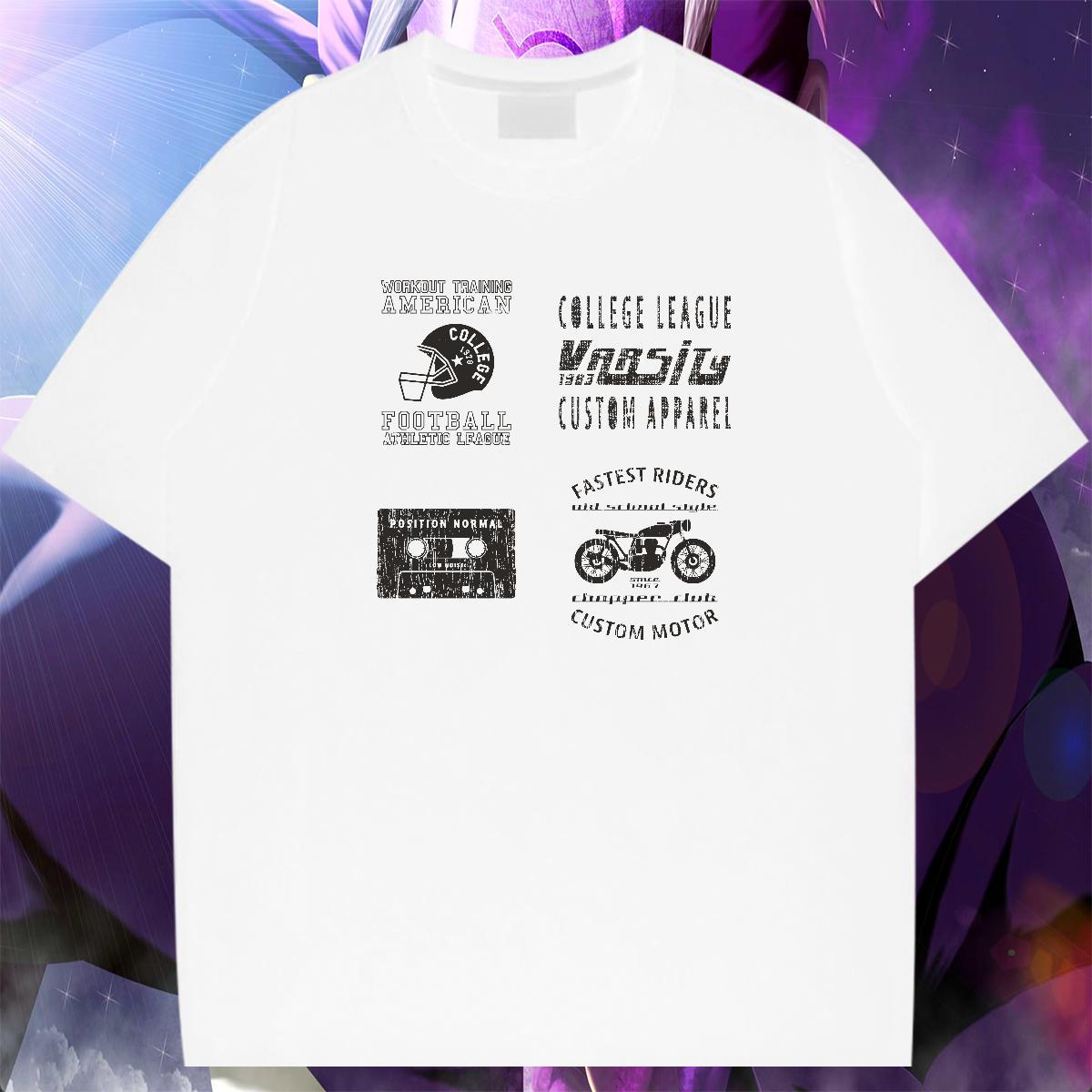 Brand Tshirt for Man Woman Sports Casual 100% Cotton 230g DIY Anime Breathable Short Sleeve letter T Shirt For Man Fashion New Top Tees