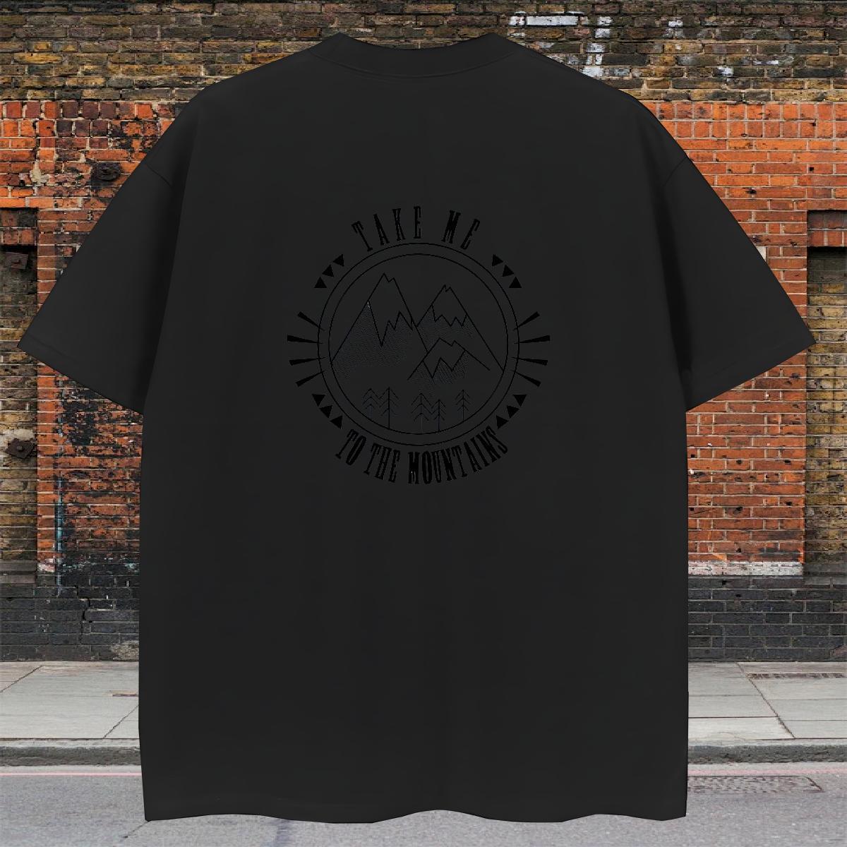 Loose Fit Tshirt for Man Woman Hip Hop 230g 100% Cotton Customized Print O Neck Short Sleeves mountains T-Shirts Fashion New Tees