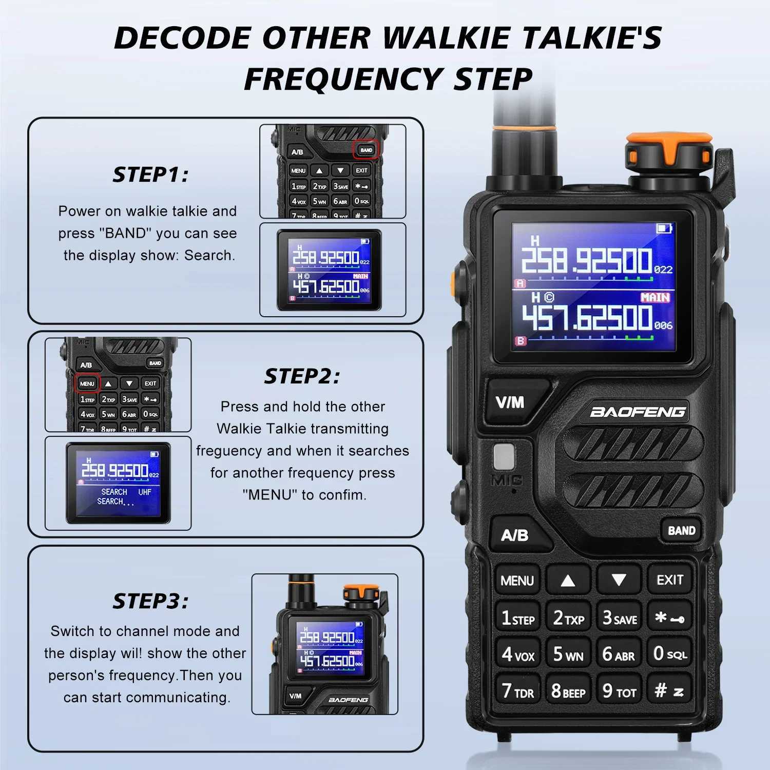 Baofeng K5 Plus Walkie Talkie Portable AM FM Two-Way Radio Comumicador Portable Amateur Radio Full Band LCD 999CH Frequency Copy M240821
