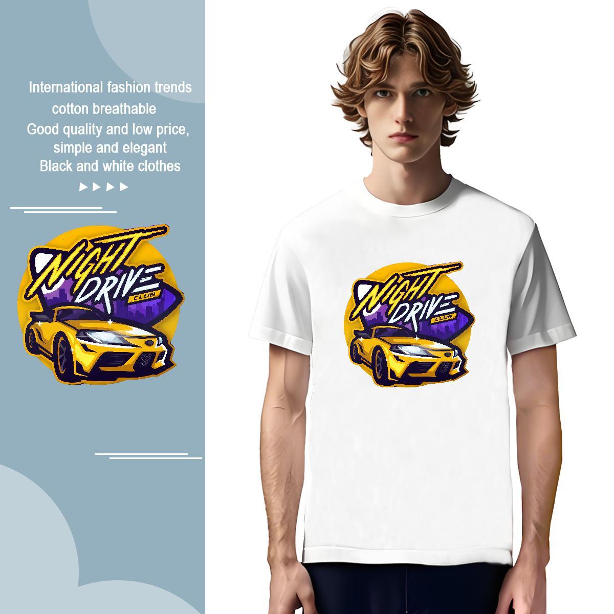 Wholesale car T shirt Casual Beach Men Tees 230g 100% Cotton Fashion Design Short Sleeve Soft Oversized Clothings