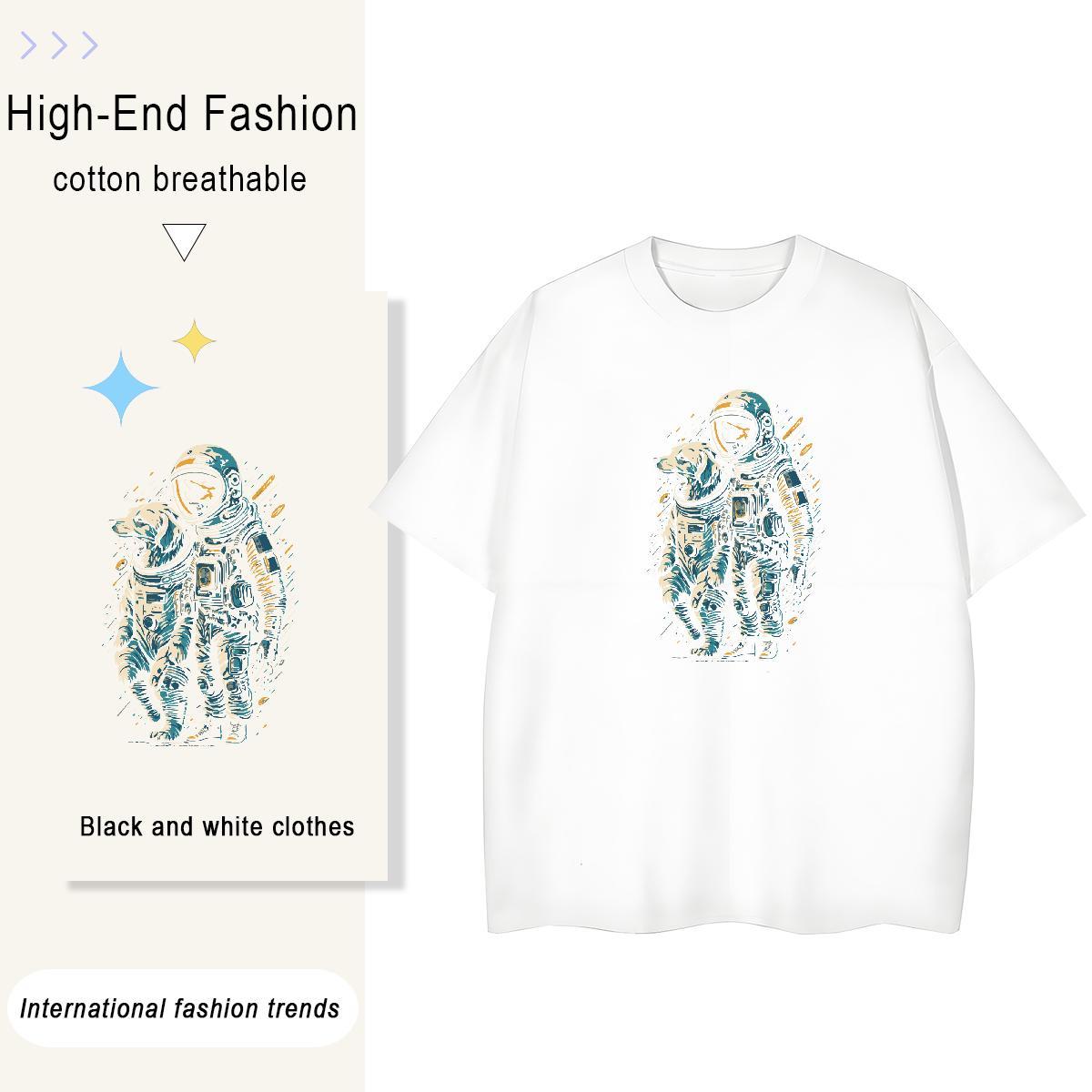 Soft Woman Tshirt 100% Cotton 230g universe Sports Street Wear Woman T Shirts Breathable Oversized L-4XL Tops Tees