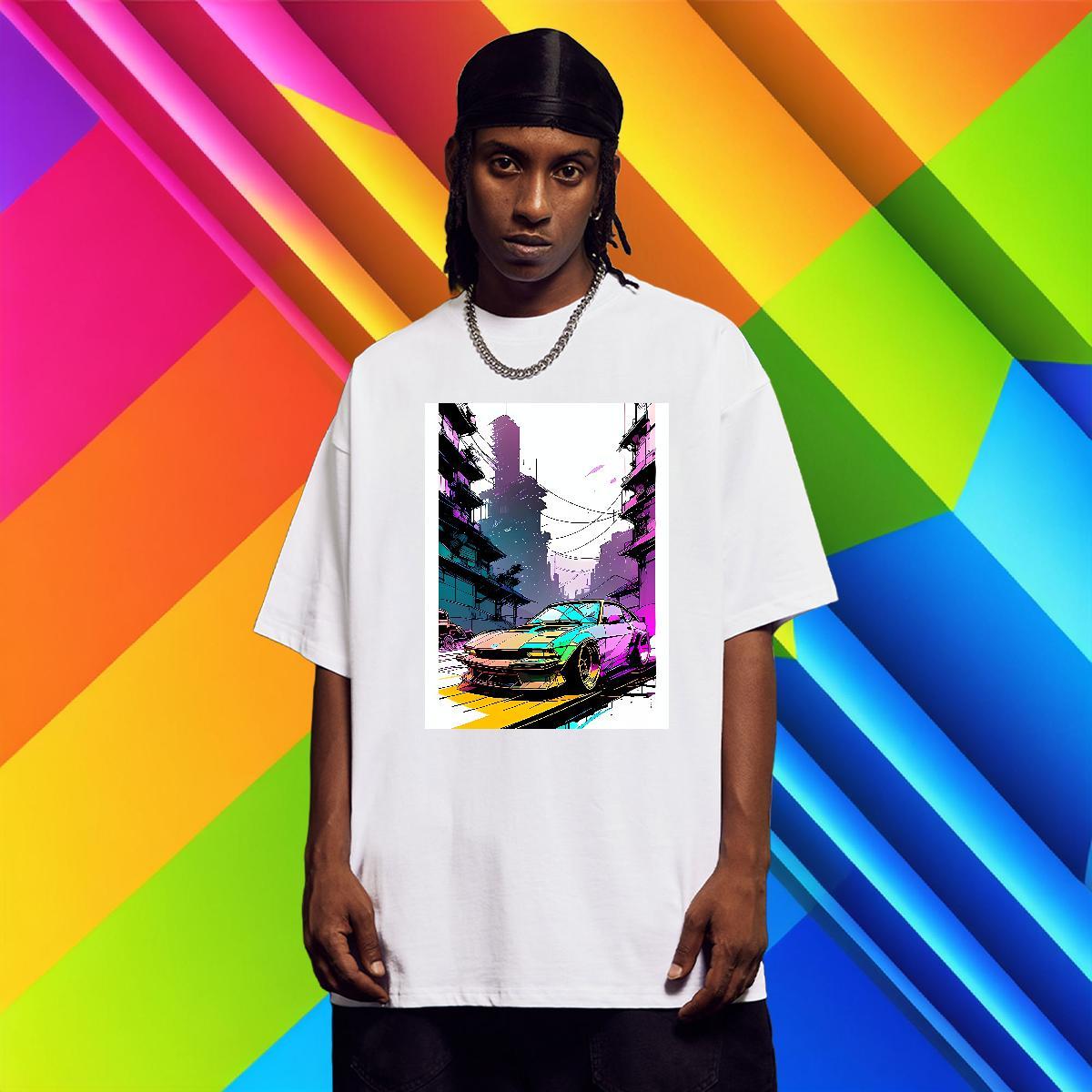 Loose Fit Tshirt for Man Woman Anime Printing Street 100% Cotton 230g DIY Breathable Crew Neck car T Shirts Men Stylist Tees