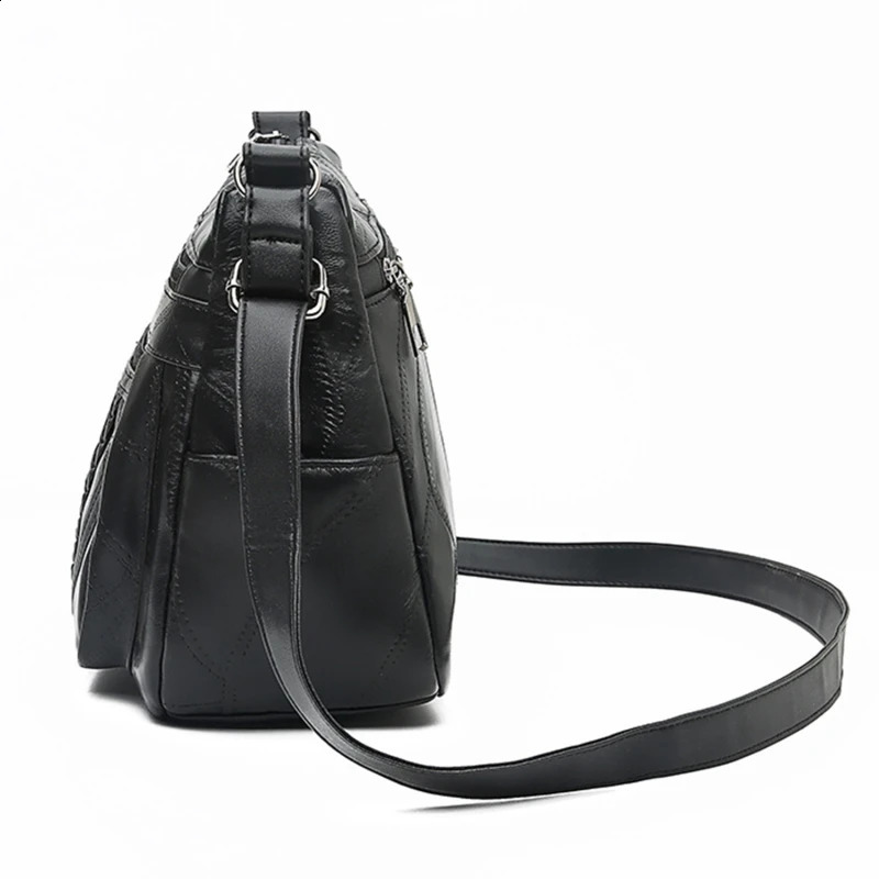 Womens Soft Leather Shoulder Bag Multilayer Crossbody High Quality Small Messenger Bags n Handbag For Female Bolso 240821