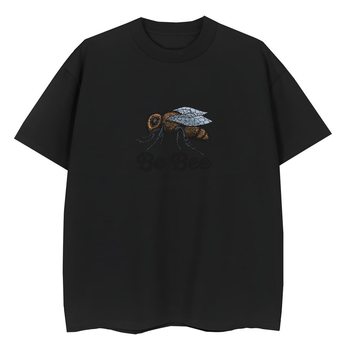 2024 DIY Womens T Shirts Breathable Crew Neck 230g Cotton Lady T shirt Cartoon Anime bee Casual Sport Designer Clothings