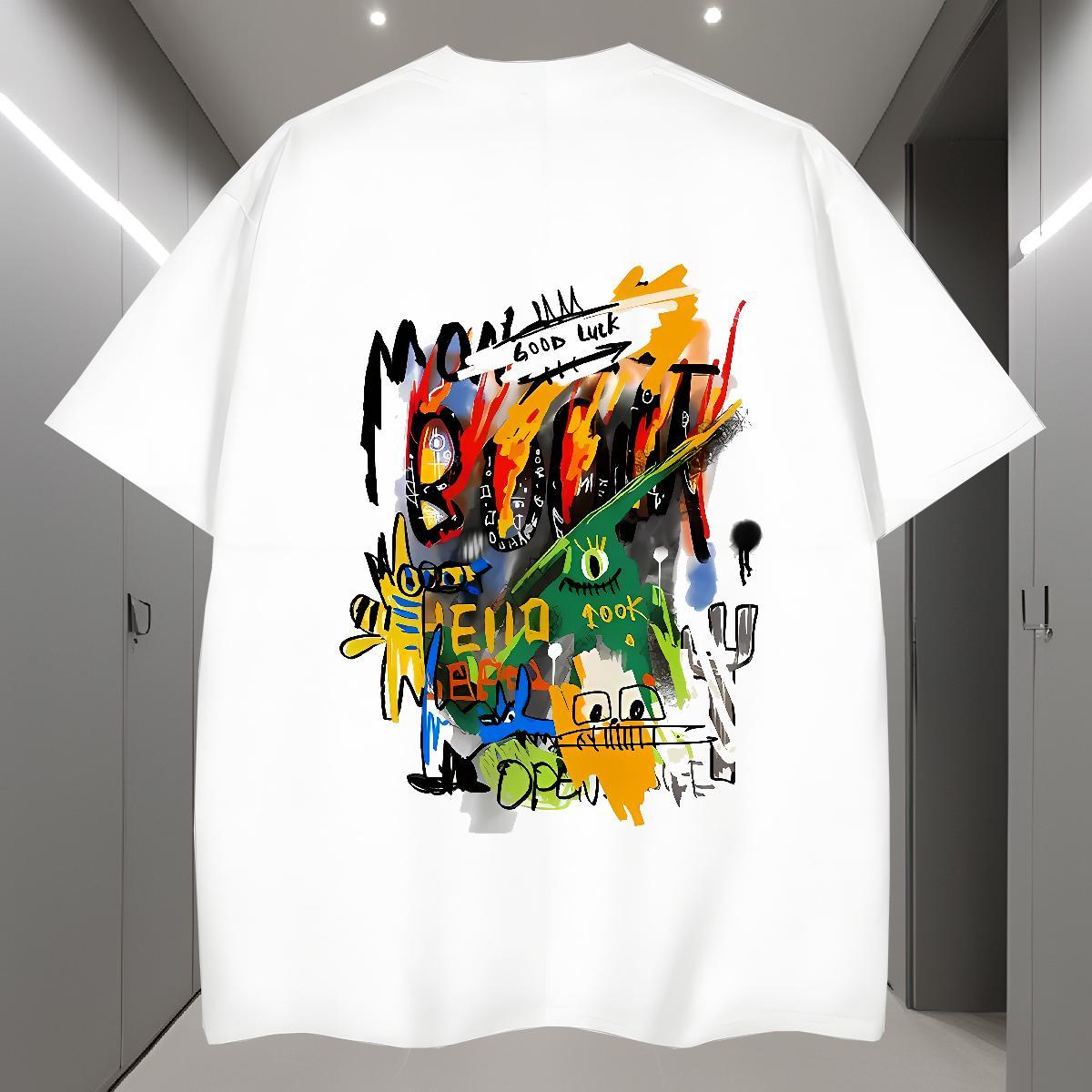 Fashion Design Men Tshirts 230g Cotton Casual Daily Wear graffiti Short Sleeve Soft T shirt Classic Plus Size Custom Tee Shirt