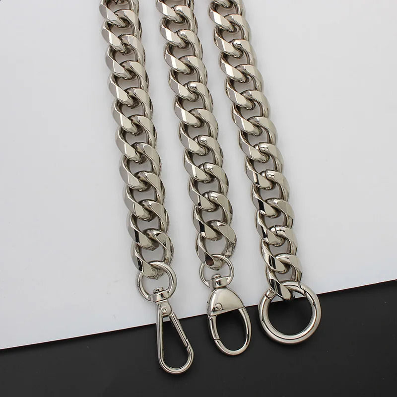 Silver 19mm thick aluminum chain lightweight bag with bag accessories DIY handle easy to match accessories handbag 240821