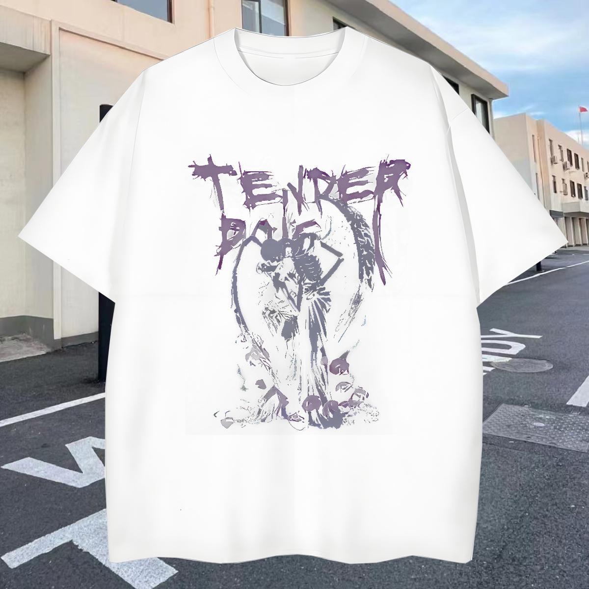 Popular Couples T Shirts Street Casual 230g Cotton DIY Logo Oversized Crew Neck Breathable skull T-Shirts for Men Factory Direct Tops Shirt