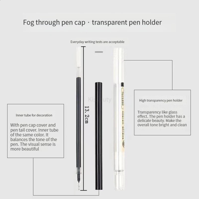 8/50/54Pcs/Set 0.35mm Gel Pens Office School Exam Ballpoint Pen Blue Black Ink Replaceable Pen Refill Rods Kawaii Stationery 240822
