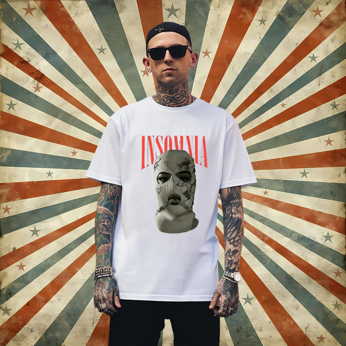TOP Quality Masked man T Shirt For Man Sports Casual Men Tshirts 230g Cotton New Pure Cotton Custom Print Plus Size Tees Shirts