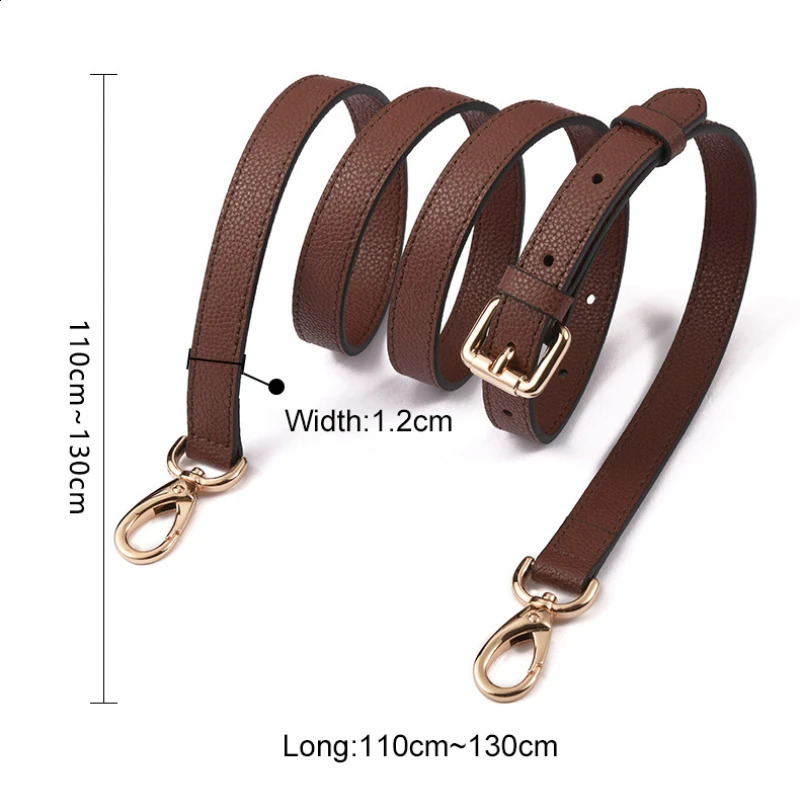 Lychee pattern leather shoulder bag strap for handbag leather shoulder strap handle replacement bag strap DIY accessories gold buckle 240821