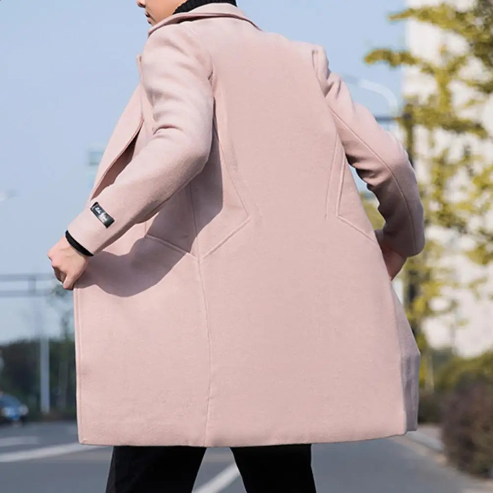 Men Trench Coat Long Sleeves Male Slim Fit Windproof Pockets Windbreaker Men Windbreaker for Daily Wear 240822