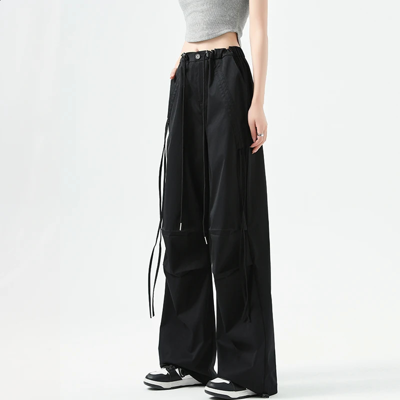 Women Army Green Pants Baggy Harajuku 90s Aesthetic Streetwear Parachute Pants Y2k 2000s Oversize Trousers Vintage Clothes 240821