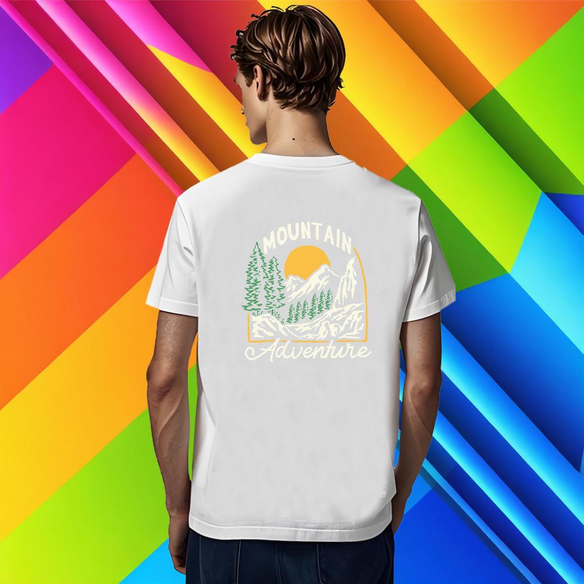 Wholesale Mens Tshirts Street Casual 230g 100% Cotton Plus Size Cartoon Short Sleeve O-Neck mountains T-Shirts Customized Tops Shirt