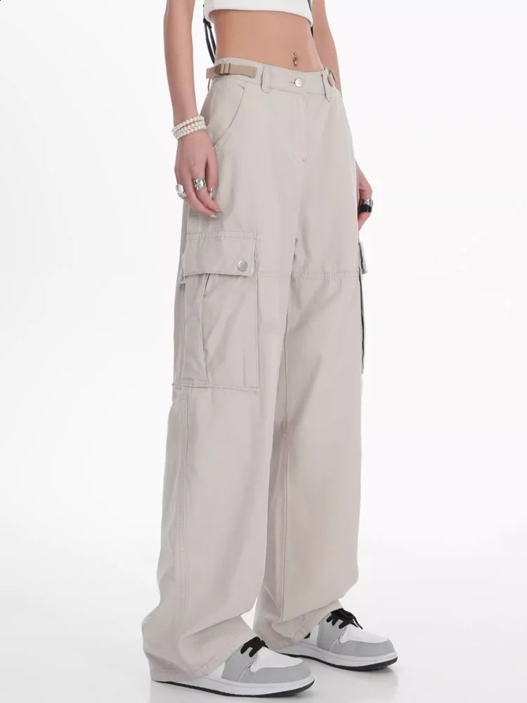 Y2K Pockets Cargo Pants for Women Straight Oversize Pants Harajuku Vintage Aesthetic Low Waist Trousers Wide Leg Baggy Jeans 3XL 240821