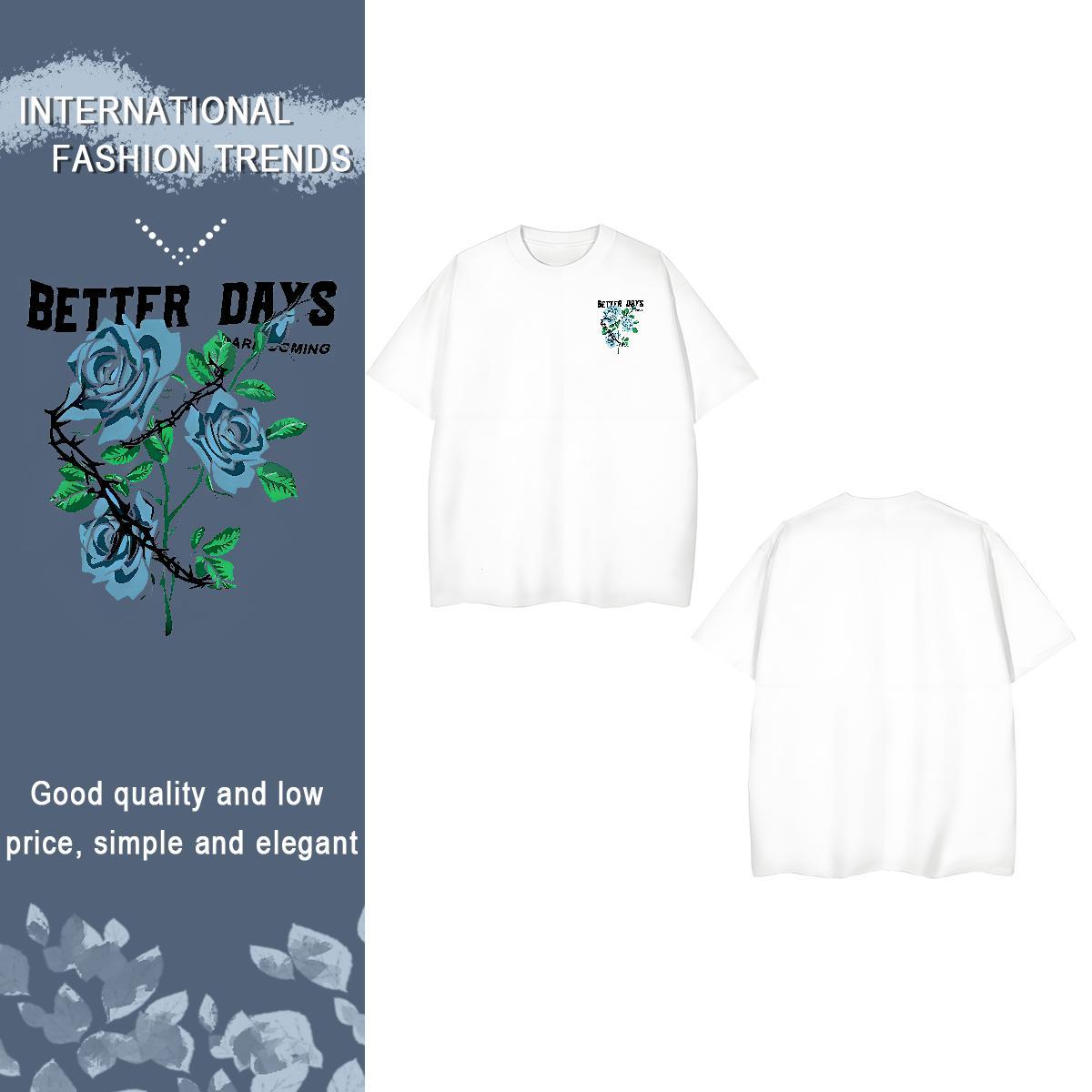 TOP Quality flower Mens T Shirts Beach Men Tshirts 230g Pure Cotton Free Shipping Breathable Plus Size Custom Clothings
