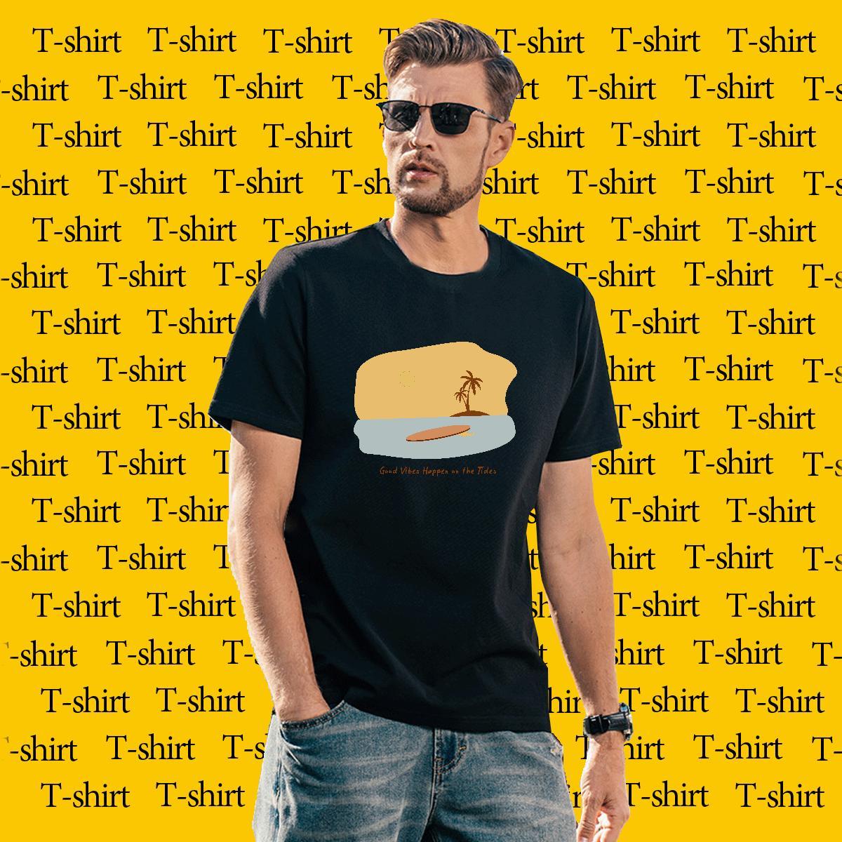 Loose Tshirt for Man Woman Daily Wear 230g 100% Cotton Custom Printing Short Sleeve O-Neck sea T Shirt For Man 2024 DIY Tees Shirts
