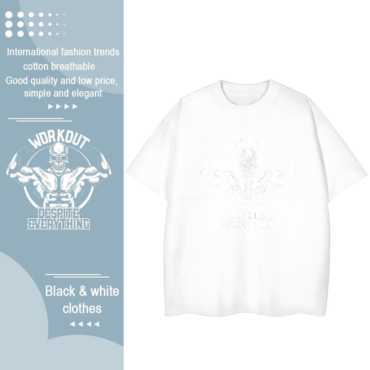 New T Shirt For Woman 100% Cotton 230g Crew Neck Breathable Beach skull Women Tshirts Popular White Plus Size Tee Shirt
