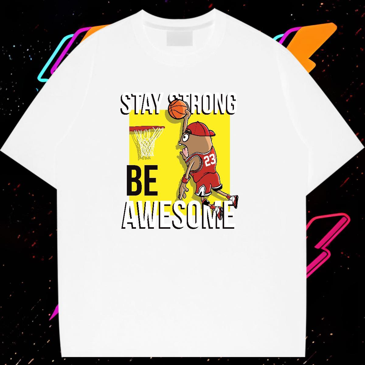 Loose fit Womens Tshirts 230g 100% Cotton role Casual Womens T Shirts Breathable Crew Neck DIY Anime Printed Tees