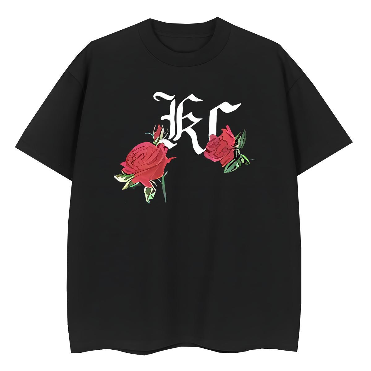 Designer T-Shirts for Women Breathable 230g 100% Cotton Unisex Tshirts Oversized ROSE Daily Wear Popular Clothes Shirt