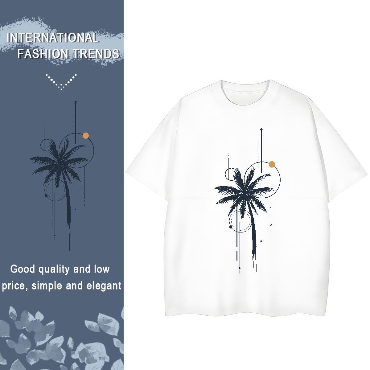 2024 T-Shirts O Neck Short Sleeves 230g Cotton Woman Tshirt Cartoon Anime tree Hip Hop 5A Polos