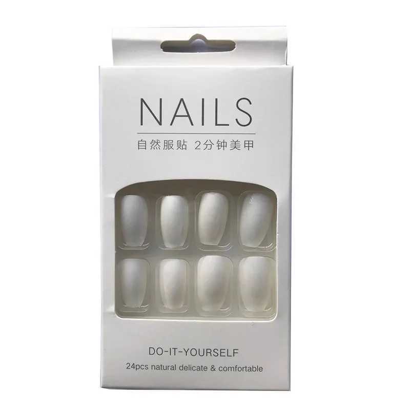 24Pcs Fashionable Solid Color Short Nail Products Nails Stickers Women Reusable Self-adhesive Fake Fingernail Sexy Hand ProductsXJ241025
