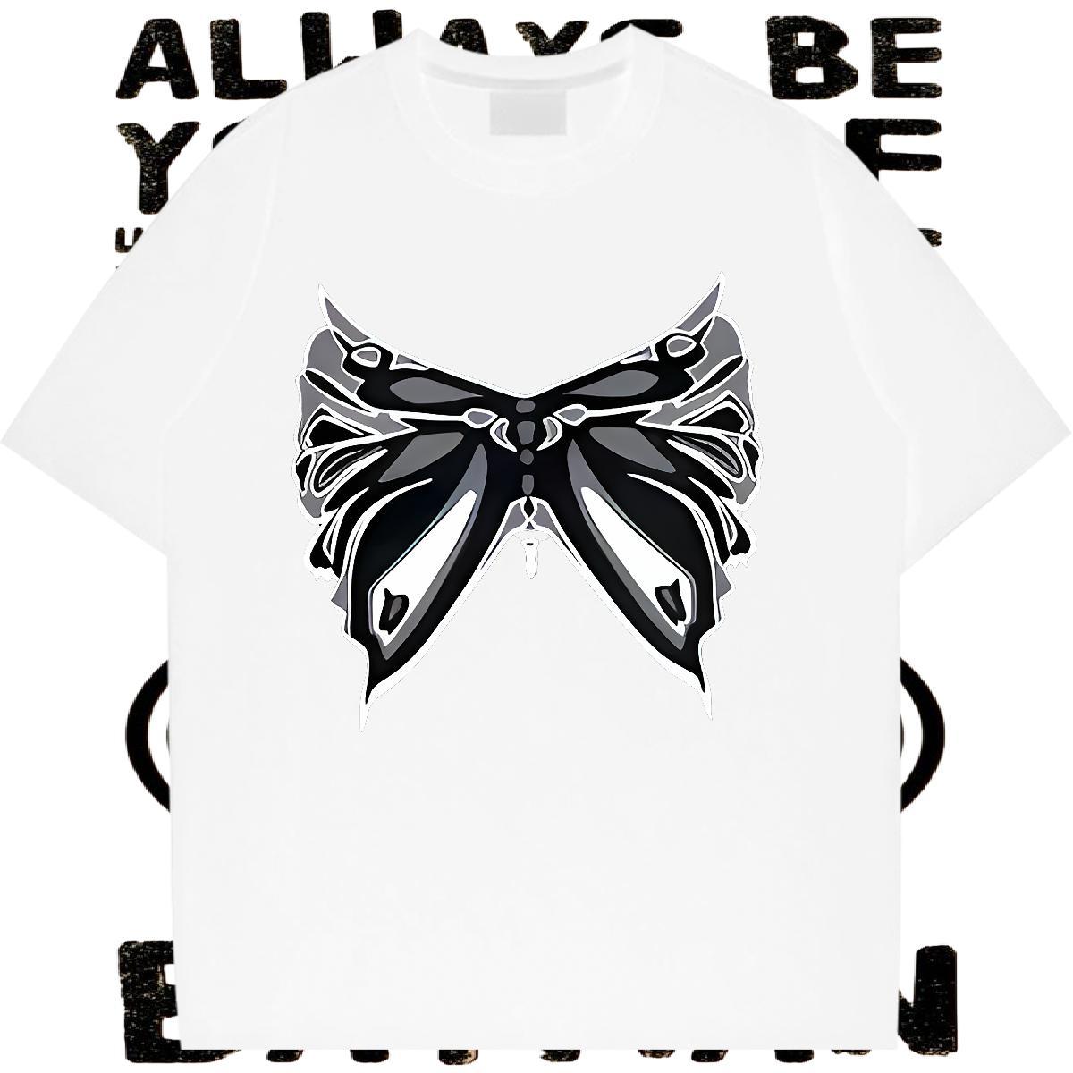 Fashion New T Shirt For Woman 100% Cotton 230g Breathable Short Sleeve Street Wear bowknot Unisex Tshirts Soft Custom Printed Top Shirts