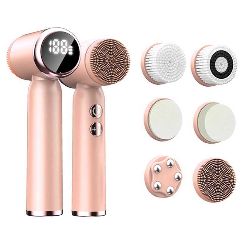 Six in one facial cleansing brush facial wash brush pore cleansing exfoliating silicone deep pores on the face skin care scrub tool W240821