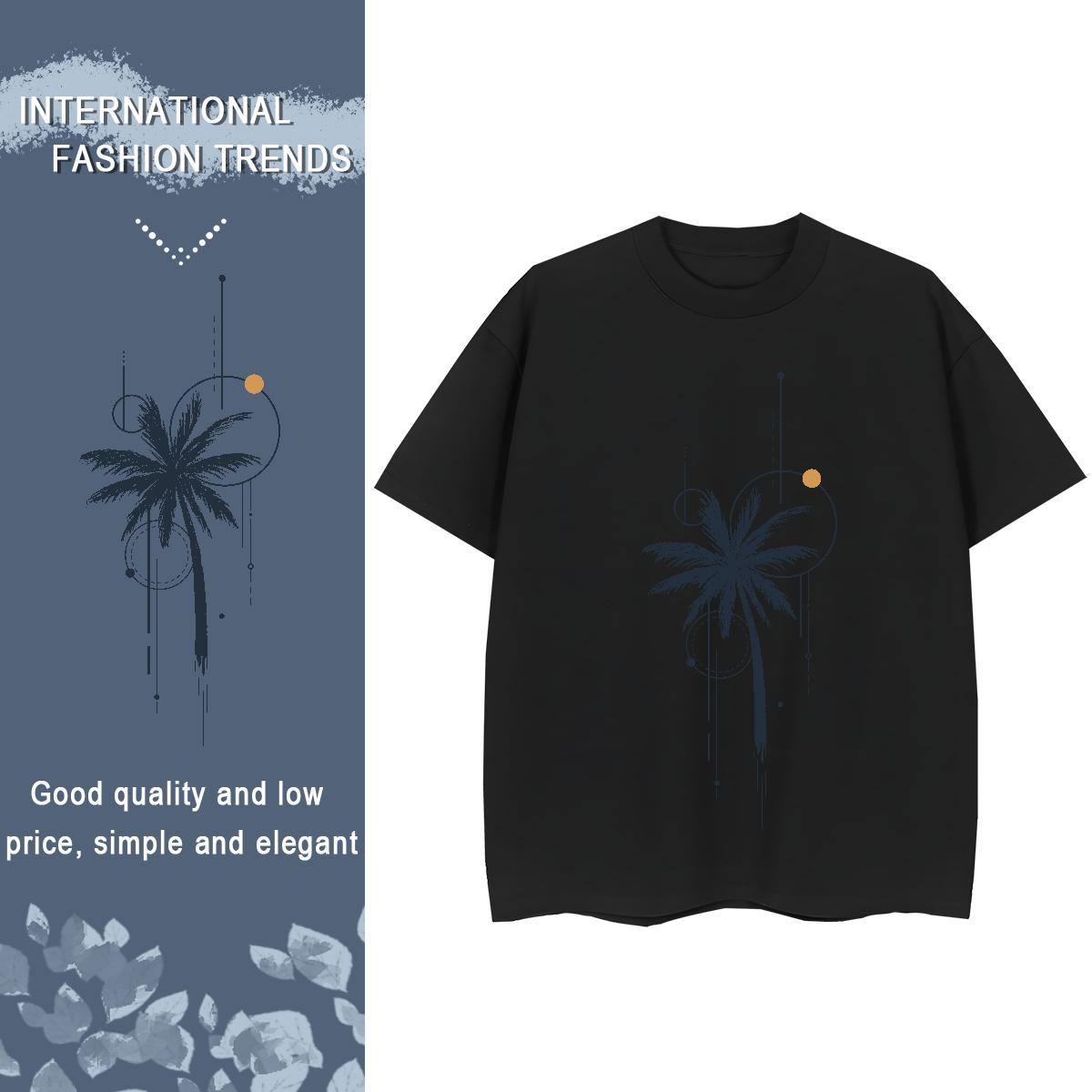 2024 T-Shirts O Neck Short Sleeves 230g Cotton Woman Tshirt Cartoon Anime tree Hip Hop 5A Polos