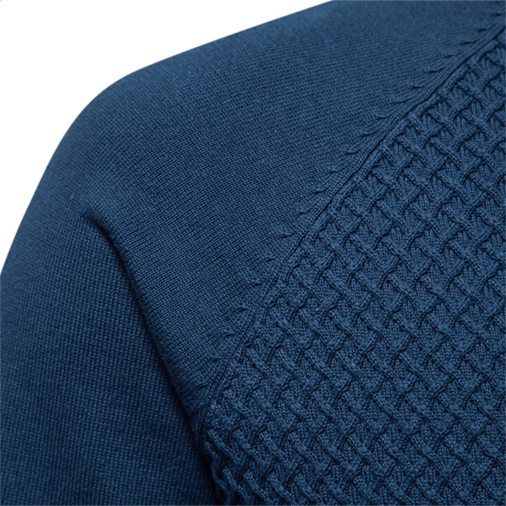AIOPESON Mens Staff Collar Cotton Pullover Sweater Casual Business Geometry Knitted 240821