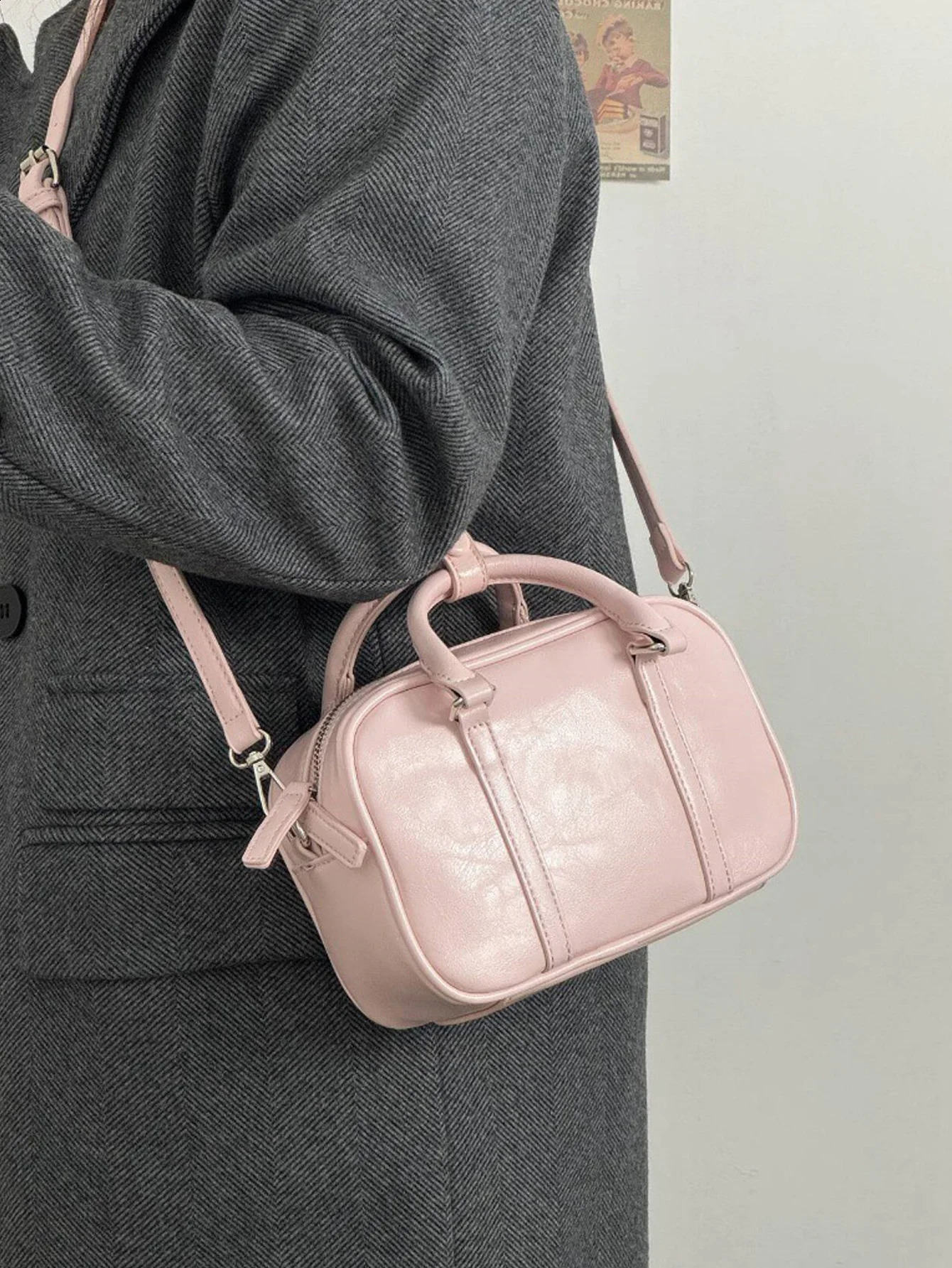 Small n One Shoulder Crossbody Boston Bag for Women 2024 Retro High end Handheld Square 240821