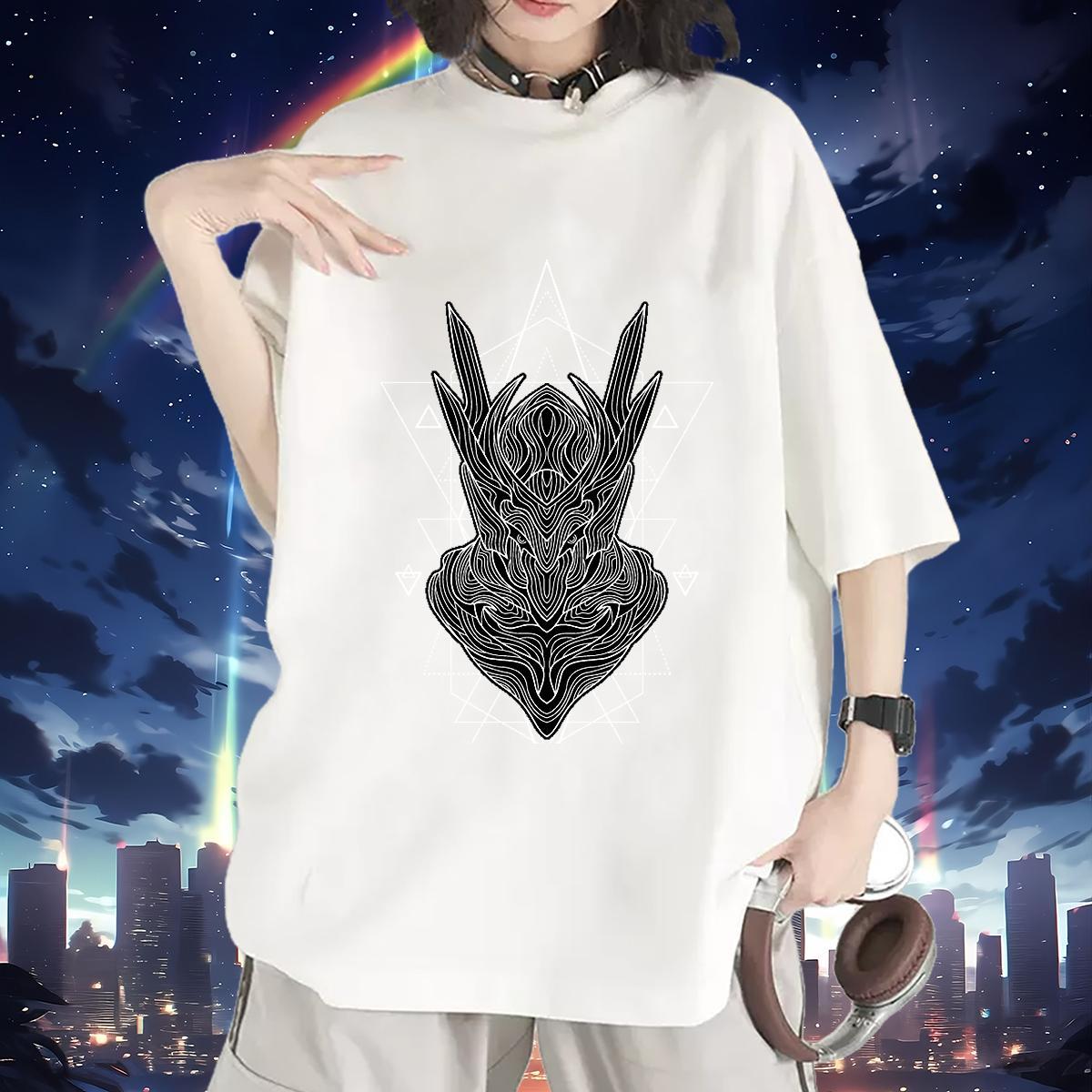 Popular Couples T Shirts 230g Cotton line Beach T-Shirts for Women Short sleeve Soft Oversized Clothings