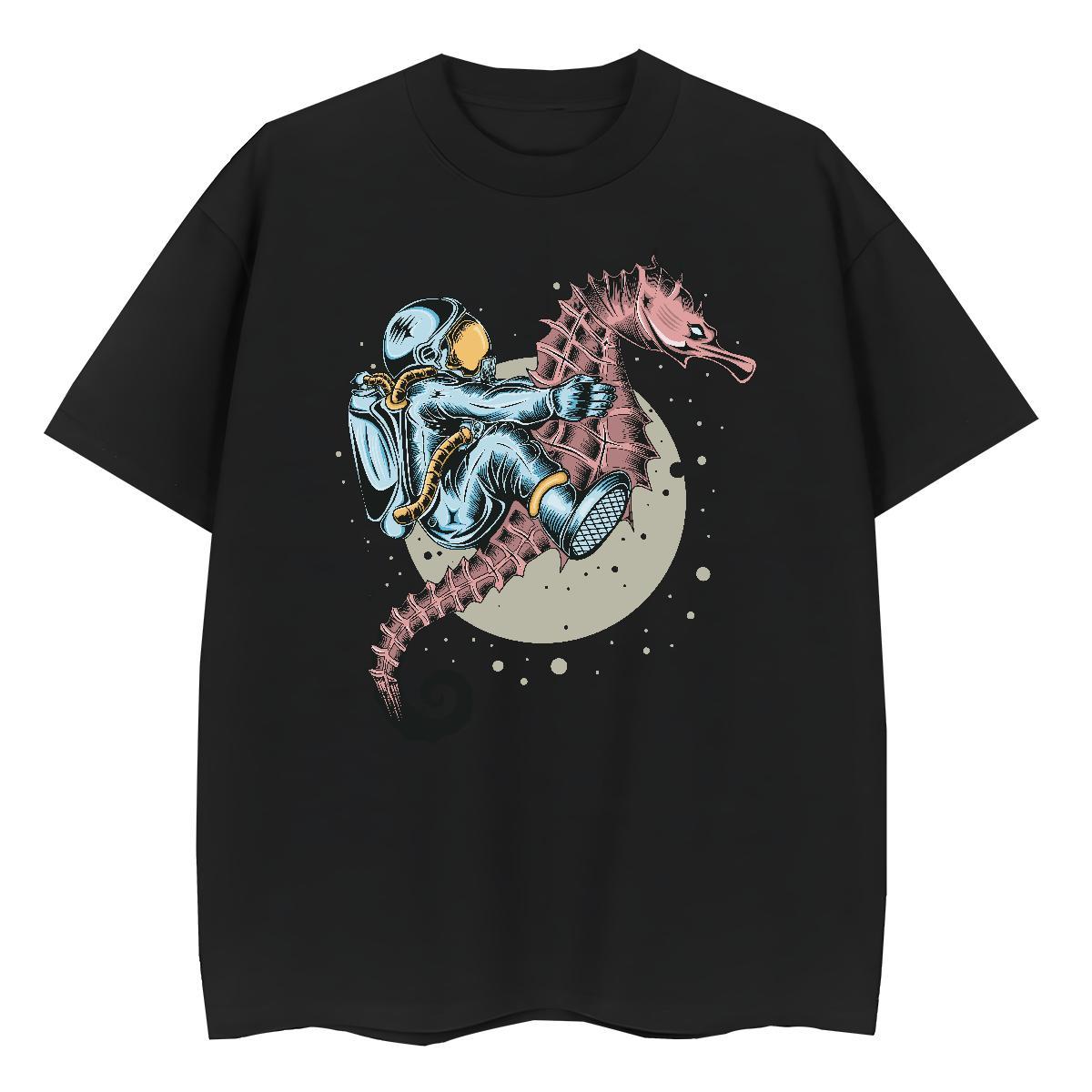 Popular Women Tshirts 100% Cotton 230g cosmonaut Sports Street Wear T-Shirts for Women Breathable DIY Anime Printed Tees