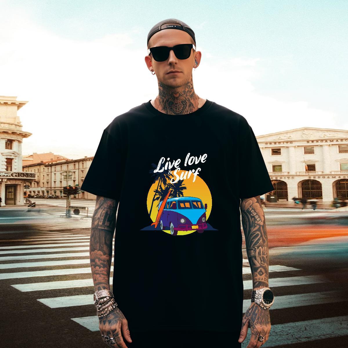 Designer Men Tees Street wear Hip Hop 230g Pure Cotton Asian Size Breathable beach Mens T Shirts Classic Tees Shirts