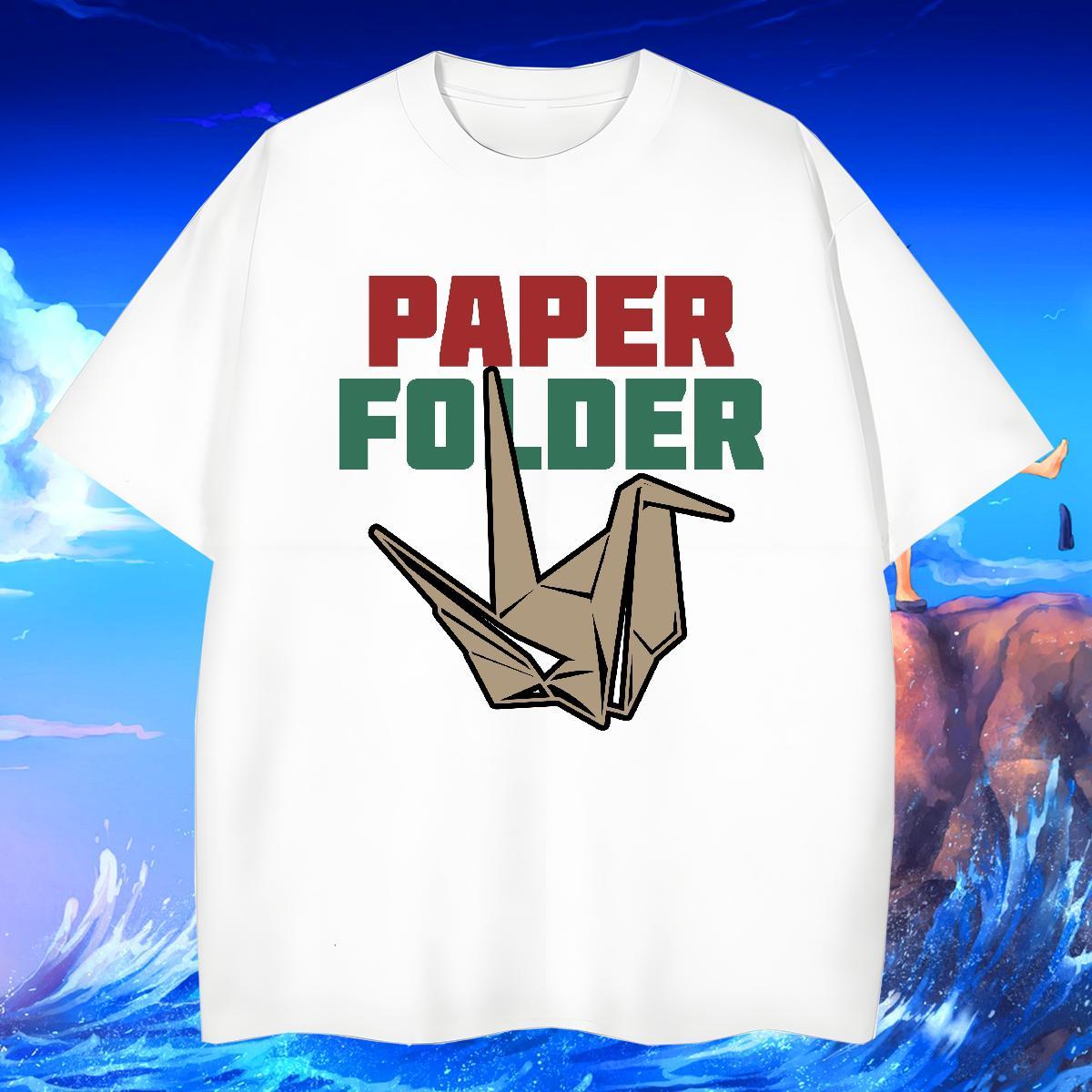 Comfortable Tshirt for Man Woman Street wear Hip Hop 230g 100% Cotton Plus Size Cartoon O-Neck Short Sleeve origami crane Mens T Shirts Fashion Tee Sh