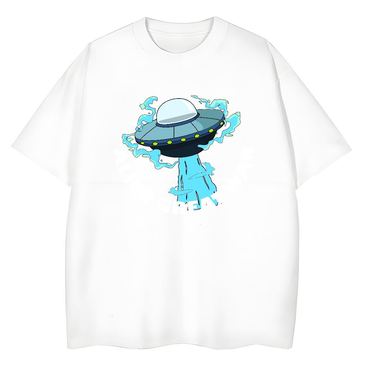 Nice Unisex Tshirts 230g Cotton universe High Street Hip Hop T Shirts Women Breathable Short Sleeve Oversized L-4XL Clothes Shirt