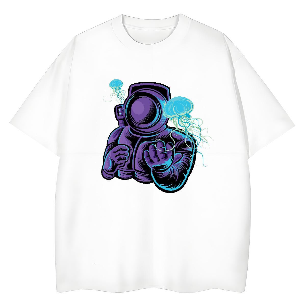 Soft Tshirt for Man Woman 230g 100% Cotton universe Beach T-Shirts Crew Neck Black Oversized Top Shirts