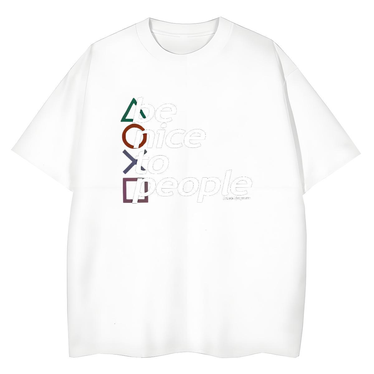 Unisex Lady T shirt 100% Cotton 230g letter Sports Casual T-Shirts Breathable Crew Neck Anime Clothings