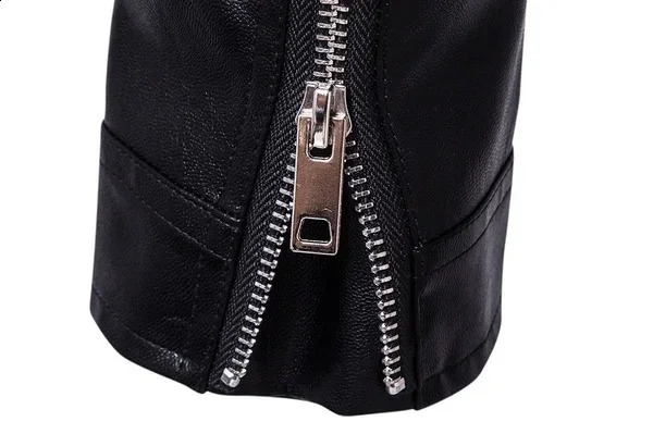Boutique Punk Men PU Leather Jacket Motorcycle Fashion Slim Fit Leather Coat 240822