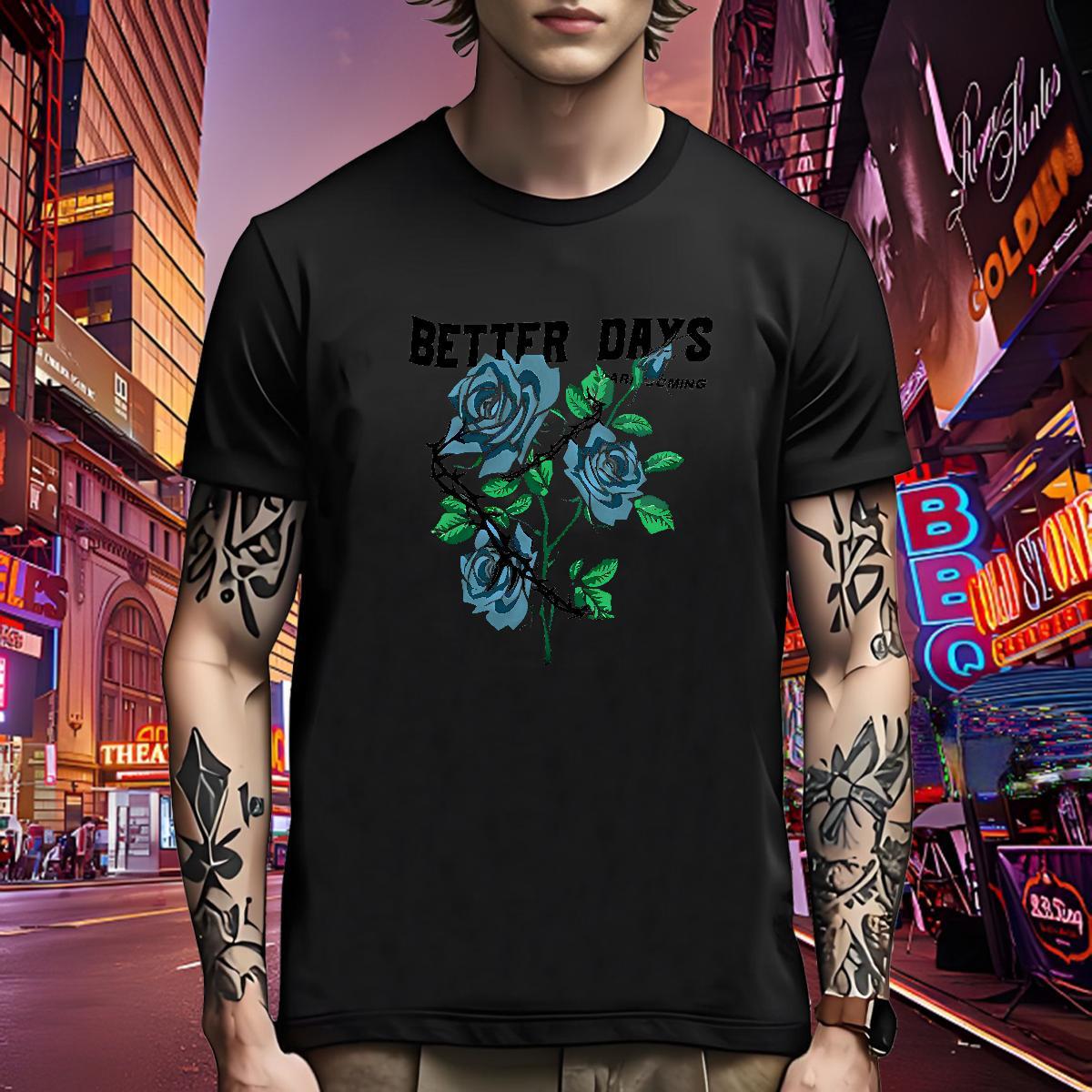 Classic T shirt flower O Neck Short Sleeves Sport White Plus Size 230g 100% Cotton Men Tshirts Wholesale Clothings