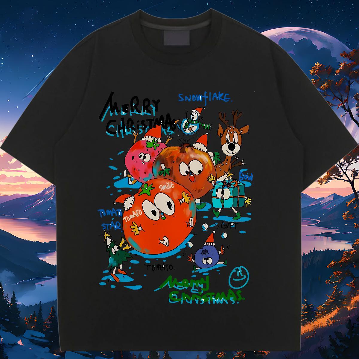 Popular Lady T shirt 100% Cotton 230g cartoon Daily Wear Women T Shirts Breathable Short Sleeve Graphic Clothings