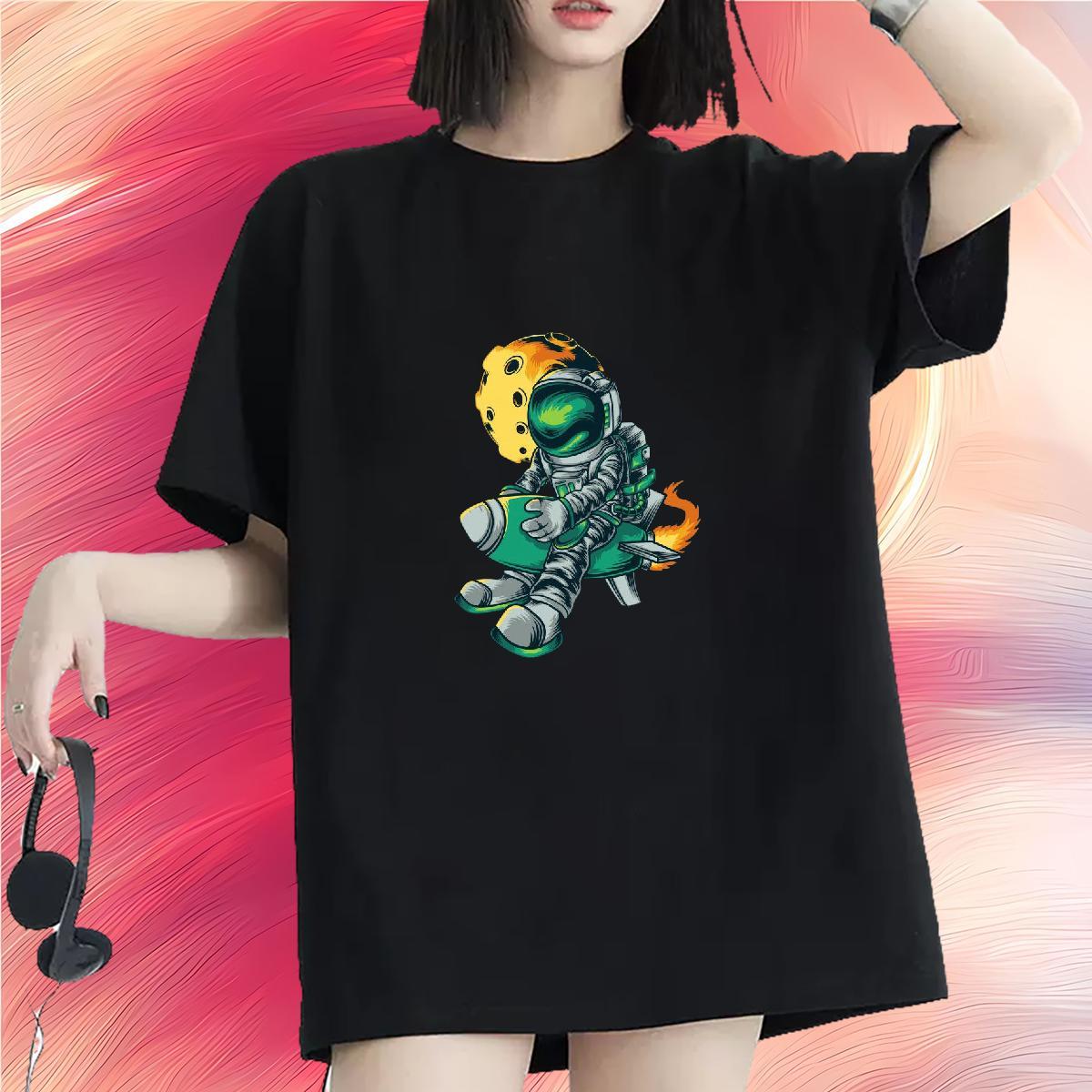 Nice Couples T Shirts 230g 100% Cotton universe Hip Hop Street Woman T Shirts Breathable Soft Graphic Tops Tees