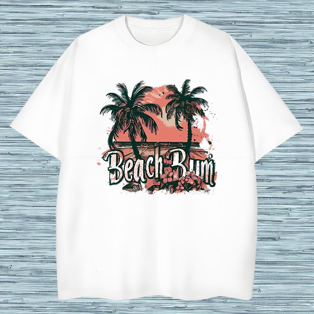 Brand palm Mens T Shirts Summer Casual Tshirts 100% Cotton 230g Customized Breathable Crew Neck Custom Anime Tees