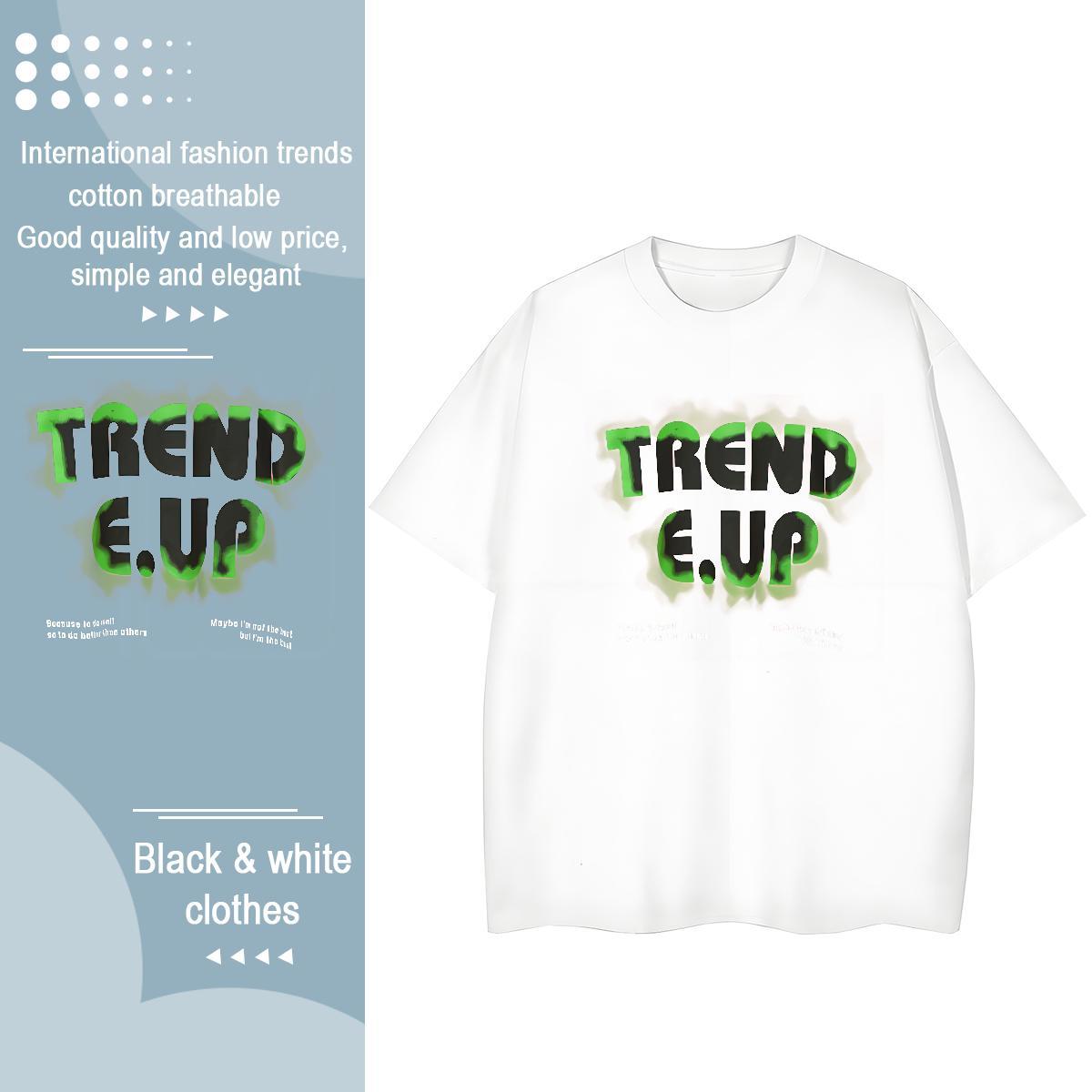 High quality Woman Tshirt 230g Cotton letter Street Wear T Shirts Women Crew Neck Oversized L-4XL Clothings