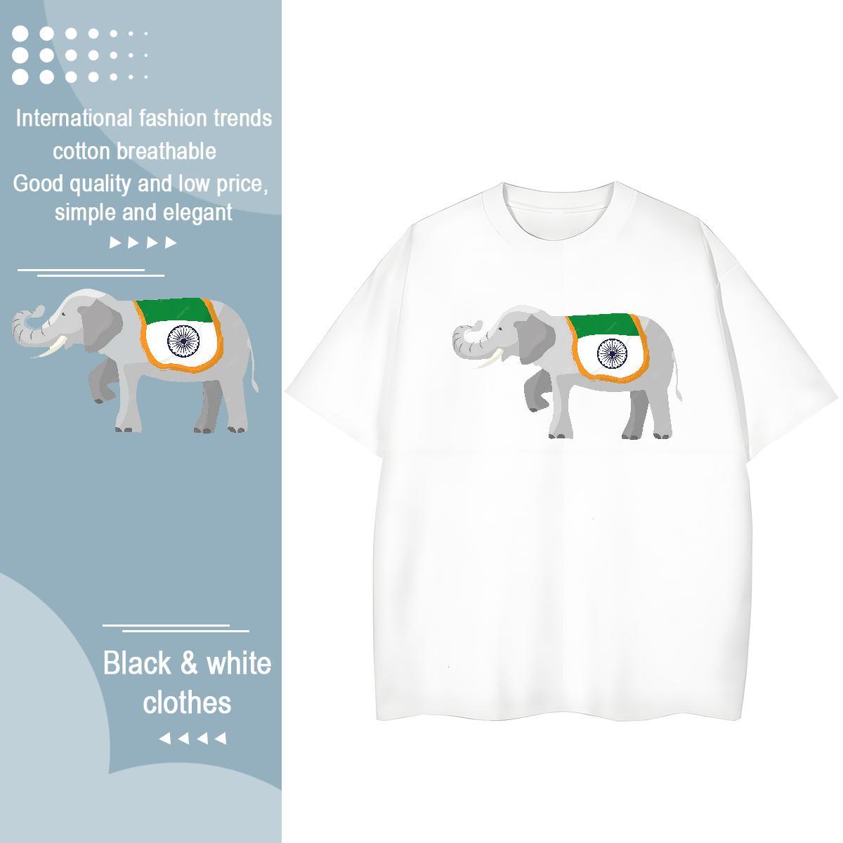 Stylist T shirt Short Sleeve O-Neck 230g Cotton Couples T Shirts Customized Print elephant Home Outdoor Free Shipping Top Tees